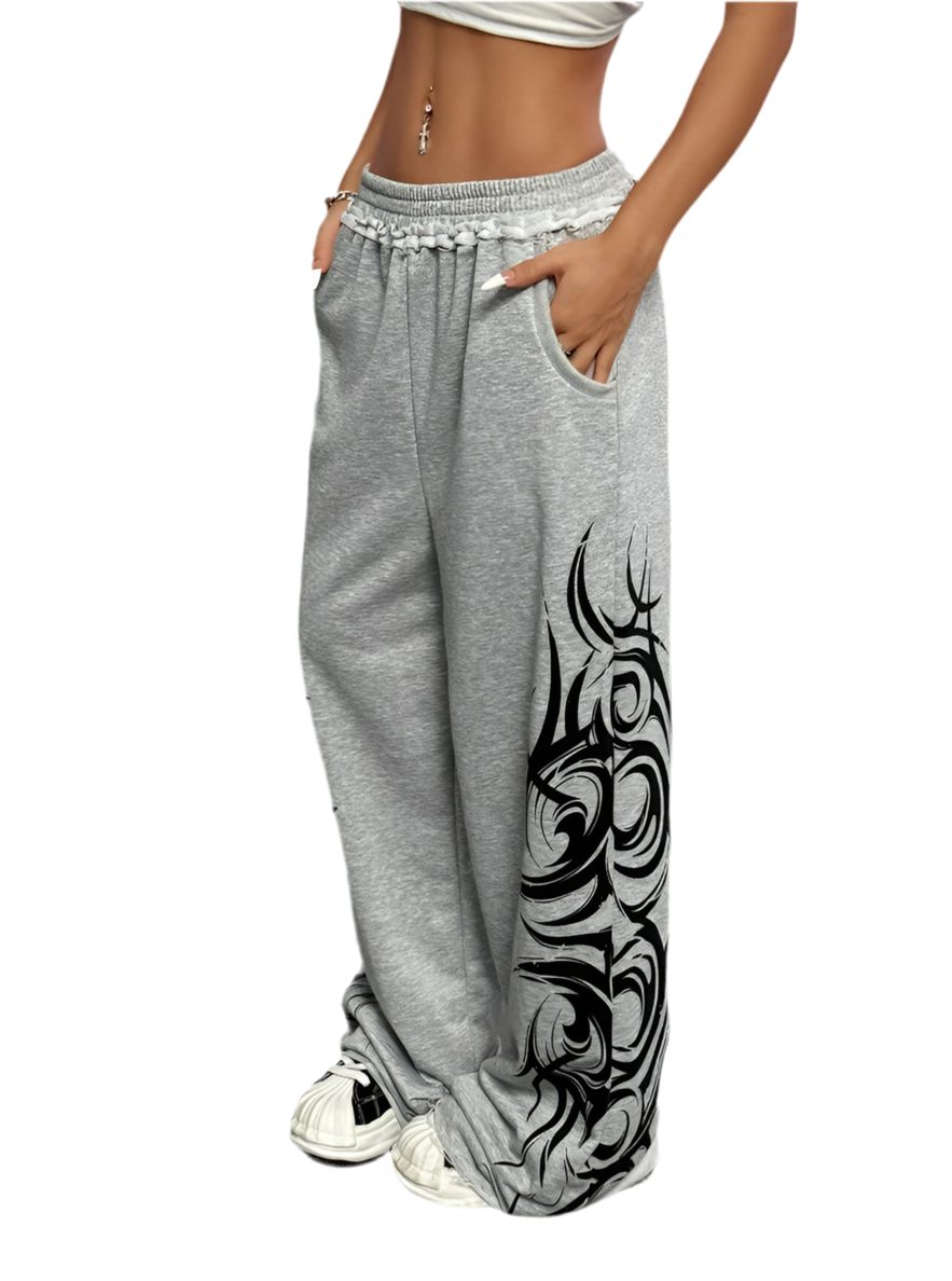 Street Style Loose Straight Leg Baggy Sweatpants