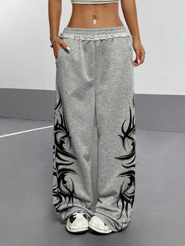 Street Style Loose Straight Leg Baggy Sweatpants