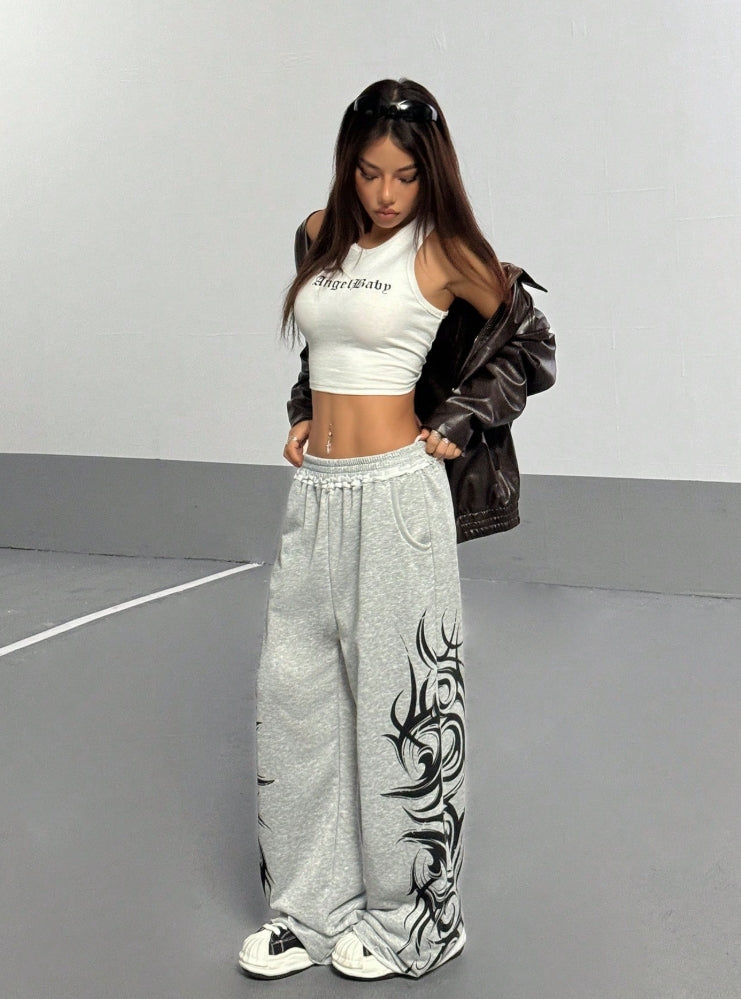 Street Style Loose Straight Leg Baggy Sweatpants