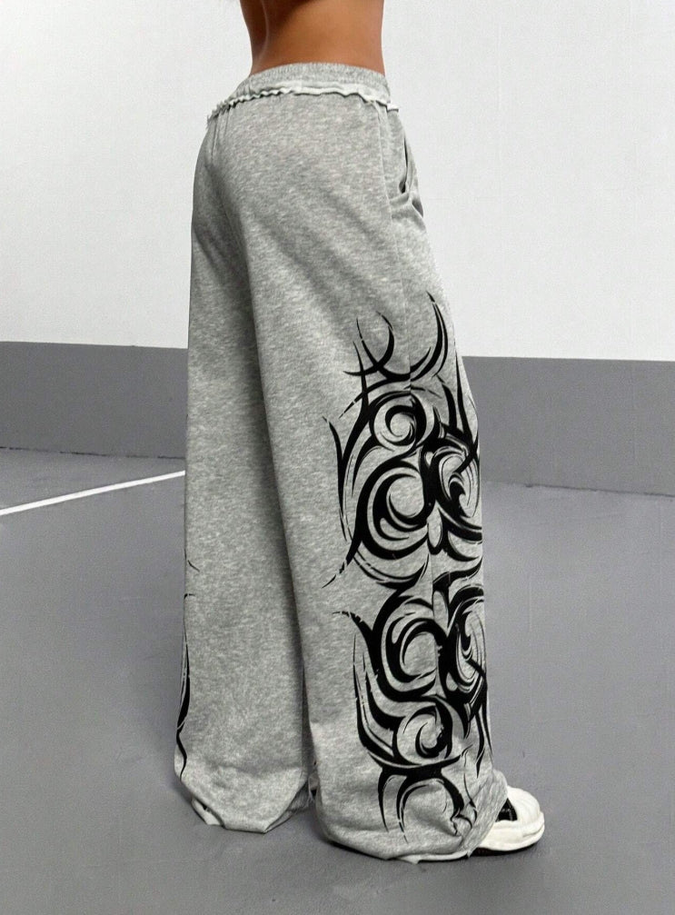 Street Style Loose Straight Leg Baggy Sweatpants