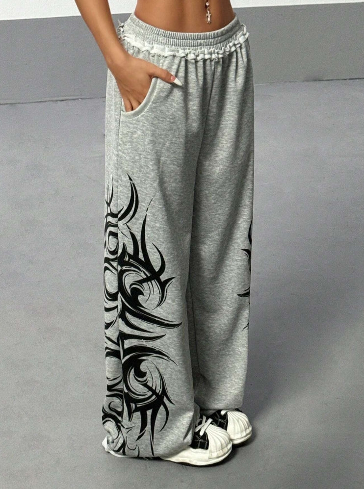 Street Style Loose Straight Leg Baggy Sweatpants