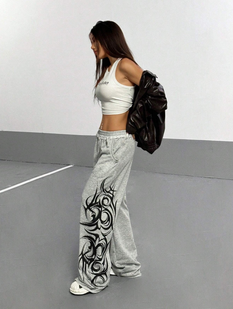 Street Style Loose Straight Leg Baggy Sweatpants